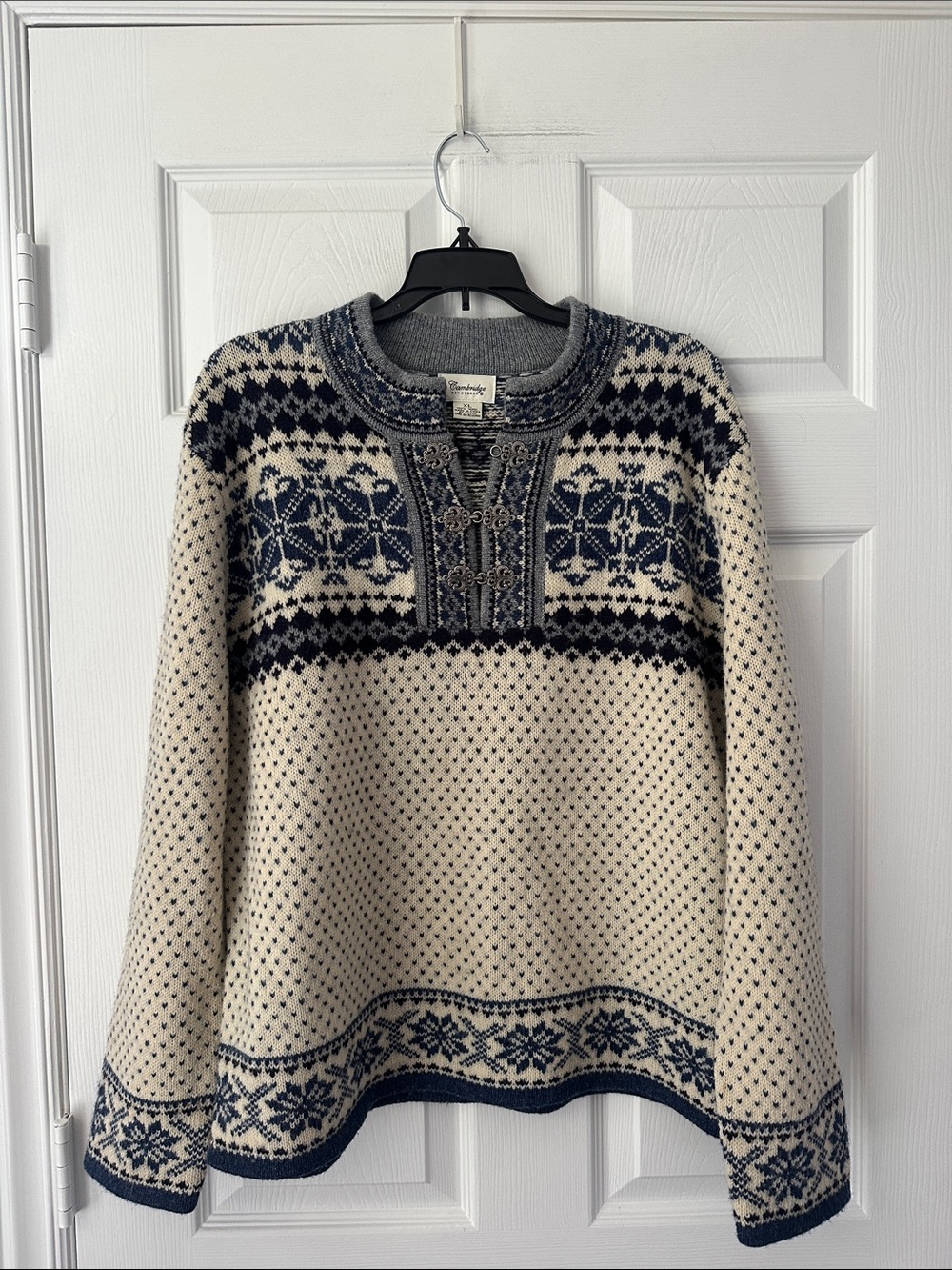 Cambridge Dry Goods Nordic Pattern Sweater XL Wool